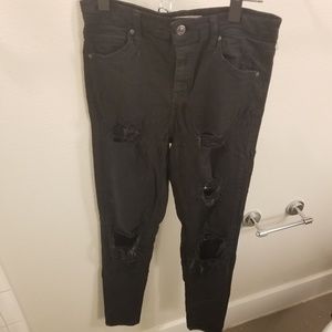Topshop Jamie Jeans (Distressed Black Skinny Jeans